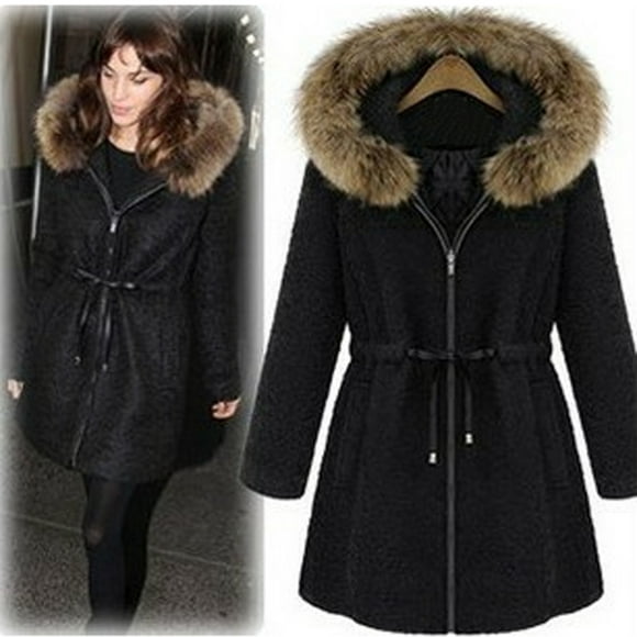 EGNMCR Womens Plaid Shacket Jacket, Long Sleeve Button Down Fleece Hooded Jackets, Warm Coat Women's Winter Warm Drawstring Waist Casual Coat Hooded Jacket Outwear Women Coat