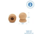 thumbnail image 2 of Wood Finials, 3/4 Inch Tall with 1/4 Inch Hole, Unfinished Wood Finials for 1/4 Inch Dowel Rods, Wood Dowel Caps for Crafts and DIY, Pack of 24 by Woodpeckers, 2 of 7
