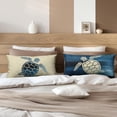 thumbnail image 6 of Sea Turtle Lumbar Pillow Covers Beach Ocean Themed Rectangle Waist Pillowcase 12x20 Navy Blue and Beige Cotton Linen Throw Pillow Covers Set of 2 for Bed Sofa Couch Home Decor, 6 of 6