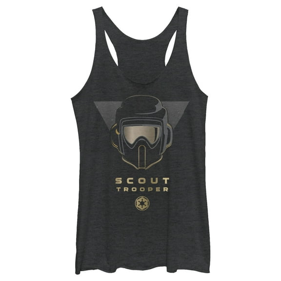 Women's Star Wars Jedi: Fallen Order Scout Trooper Helmet  Racerback Tank Top Black Heather Small