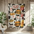 thumbnail image 6 of Chicken Nugget Milk Print Soft Blanket - Lightweight and Durable, Black and White Design with Food Illustrations Perfect for Food Lovers, Chicken Nugget Blanket, 6 of 7