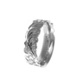 thumbnail image 3 of 14K solid white gold custom made Hawaiian plumeria flower scroll enamel letter 6mm cut out edge ring band size 3, 3 of 6