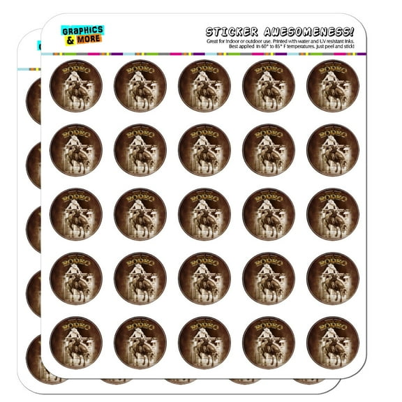 Cowboy Western Rodeo Vintage Horse Bucking Riding Planner Calendar Scrapbooking Crafting Stickers