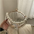 thumbnail image 3 of LHSHID Women Acrylic Evening Clutch Bag Shell Clutch Purse Transparent Stadium Approved Crossbody Shoulder Handbag with Pearl, 3 of 7