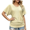 thumbnail image 1 of Birdeem T-Shirt d'Été Décontracté et Aguichant pour Femme, Tunique à Découpes, Haut Blouse à Manches à Volants, 1 of 5