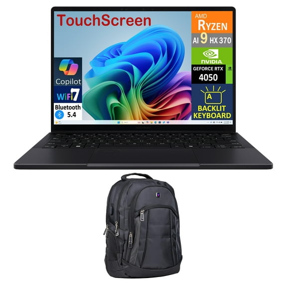 ASUS ProArt PX13 AI Gaming 2-in-1 Laptop 13.3in Touchscreen AMOLED 2.8K Display (AMD Ryzen AI 9 HX 370, 32GB LPDDR5X, 1TB M.2  PCIe SSD, Backlit KB, WiFi 7, Webcam, Win 11 Pro) w/Premium Backpack
