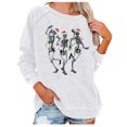 thumbnail image 2 of Pntutb Mujer Halloween Navidad Calavera Estampado Cuello Redondo Suelto Jersey Estampado Sudadera top Pntutb Pntutb-4777, 2 of 6
