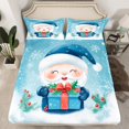 thumbnail image 2 of Manfei Kawaii Santa Claus Twin Sheet Sets,Merry Christmas Twin Fitted Sheet,Red Xmas Berry Flat Sheet For Kids,Super Cozy Room Decor,3pcs, 2 of 7