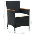 thumbnail image 4 of vidaXL Garden Dining Chairs 4 pcs Poly Rattan Black, 4 of 5