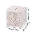 thumbnail image 2 of Macrame Square Open Bottom Tissue Cover Boho Woven Organizer Cube Handmade Bohemian For Home, 2 of 6