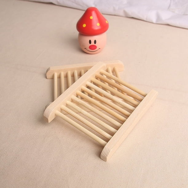 Porta Jabón Creativo de Madera Ecológica, Porta Jabón Impermeable y Antideslizante de Madera Natural para Baño, Ducha, Hogar, Baño