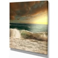 thumbnail image 2 of Rushing Waves under Heavy Clouds - Beach Photo Canvas Print, 2 of 3