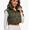 Army Green, variant on Womens Gilets Padded Vest Ladies High Stand Collar Lightweight Zip Cropped Puffer Gilets