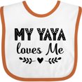 thumbnail image 3 of Inktastic My Yaya Loves Me Grandchild Girls Baby Bib, 3 of 4