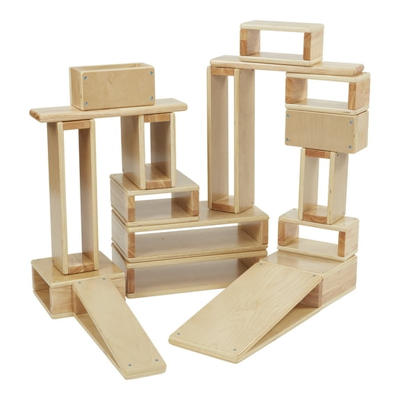 ECR4Kids Hollow Block Set, Natural, 18-Piece