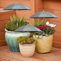 Adjustable Plant Umbrella for Outdoor Sun Protection, Garden Shade Cover with Telescopic Pole, 19.7 Inch Rainproof Polyester Canopy for Potted Plants, Planter Pots and Garden Beds