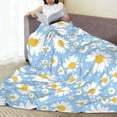 thumbnail image 6 of Pofeuu Daisies Flowers Print Ultra-Soft Micro Fleece Blanket,for Bed Or Sofa,All Season Throw Blankets Flannel Blanket-80"x60", 6 of 7