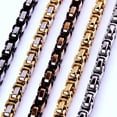 thumbnail image 2 of QQTDFG Men Byzantine Box Stainless Steel Chain Necklace Cool Punk Jewelry 5/6/8mm 7-40"-Gold-8mm-22 inch Necklace, 2 of 9