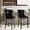 Black, variant on Velvet Upholstered Bar Stools Set of 2 with Back and Wood Legs, Metal Pulling Ring, Armless Counter Height Barstools for Kitchen Island, Pub