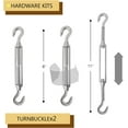thumbnail image 4 of Triangle Shade Sail Hardware Kit Stainless Steel Accessary Includes Turnbuckles Pad Eyes Snap Hooks Screws Sunsail Installation Tighten Sail to Install A Canopy-8 inches B, 4 of 5
