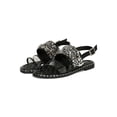 thumbnail image 5 of Women Clear Open Toe Rhinestone Embellished Slingback Flat Sandal 19092, 5 of 5