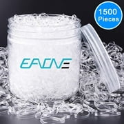 EAONE 1500 Pieces Clear Elastic Hair Bands, Rubber Hair Ties Packaged in Box for Girls 1500Pcs