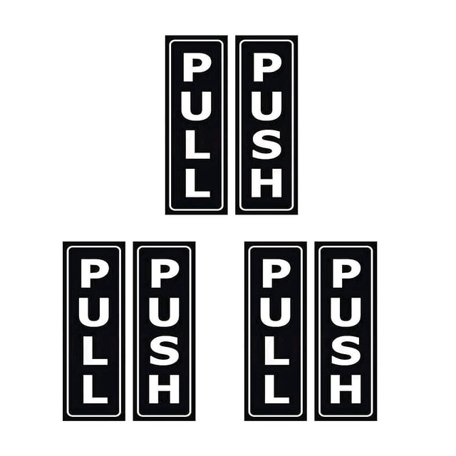 6 Pcs Adhesive Stickers Door Stickers Push Pull Door Sign Door Sign Decals Push Vinyl Sticker