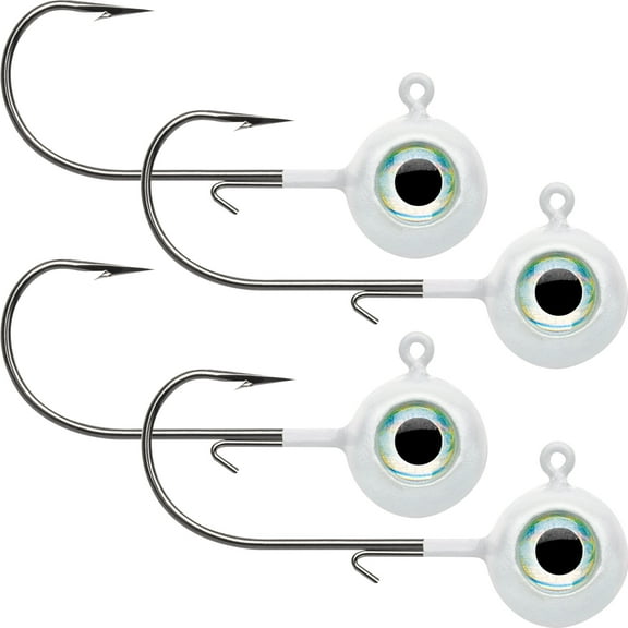 VMC Neon Moon Eye 3D Holographic Jighead 1/8 oz Glow 4 pcs