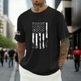 thumbnail image 2 of Ramiter Men's American Flag Shirt 4th of July Short Sleeve T Shirts Black 2XL, 2 of 4