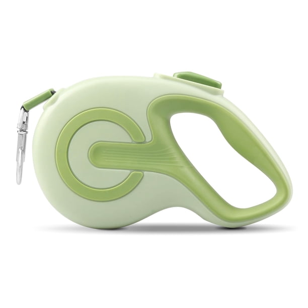 Correa retráctil para perro, correa para caminar para perros de 16 pies, cinta de nailon reflectante fuerte sin enredos de 360°, freno con una sola mano (verde)