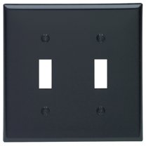 WALLPLATE 2G STD TOG BLK (Pack of 1)