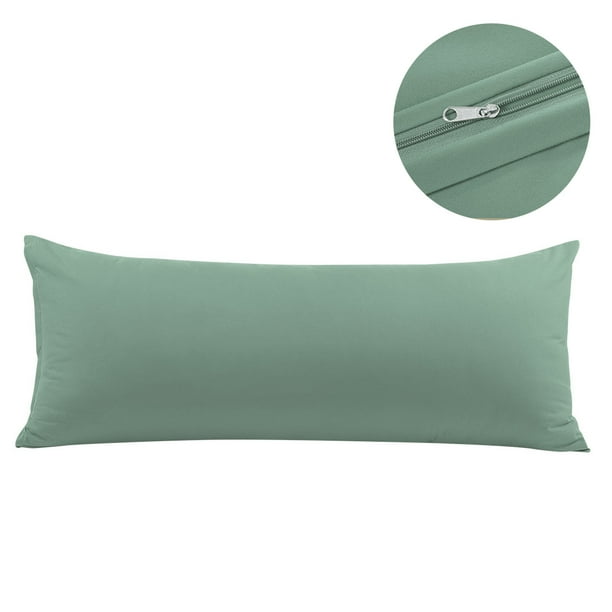 PiccoCasa Pillowcase for Long Pillow Zipper Closure Brushed Microfiber