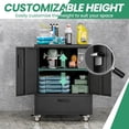 thumbnail image 5 of IKIMI Metal Garage Storage Cabinet with Wheels, Lockable Rolling Tool Cabinet with Drawer and Adjustable Shelves for Home Office Utility Room, 5 of 6
