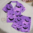 thumbnail image 5 of Weebloom Halloween Pajamas for Girls Cute Bat Print Soft Comfortable Nightwear Long Sleeve Top and Pants Two Piece Outfit for Toddler and Little Girls Girl Sleepwear 12-13 Years, 5 of 8