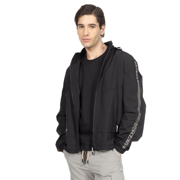 Chamarra Quarry Rompevientos Regular fit con Capucha Ajustable Para Hombre