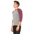 thumbnail image 3 of Bella + Canvas Unisex 3/4-Sleeve Baseball T-Shirt, 3 of 3