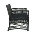 thumbnail image 5 of Polytrends Madison Outdoor 4-Piece Rattan Patio Furniture Chat Set Black/Navy, 5 of 12