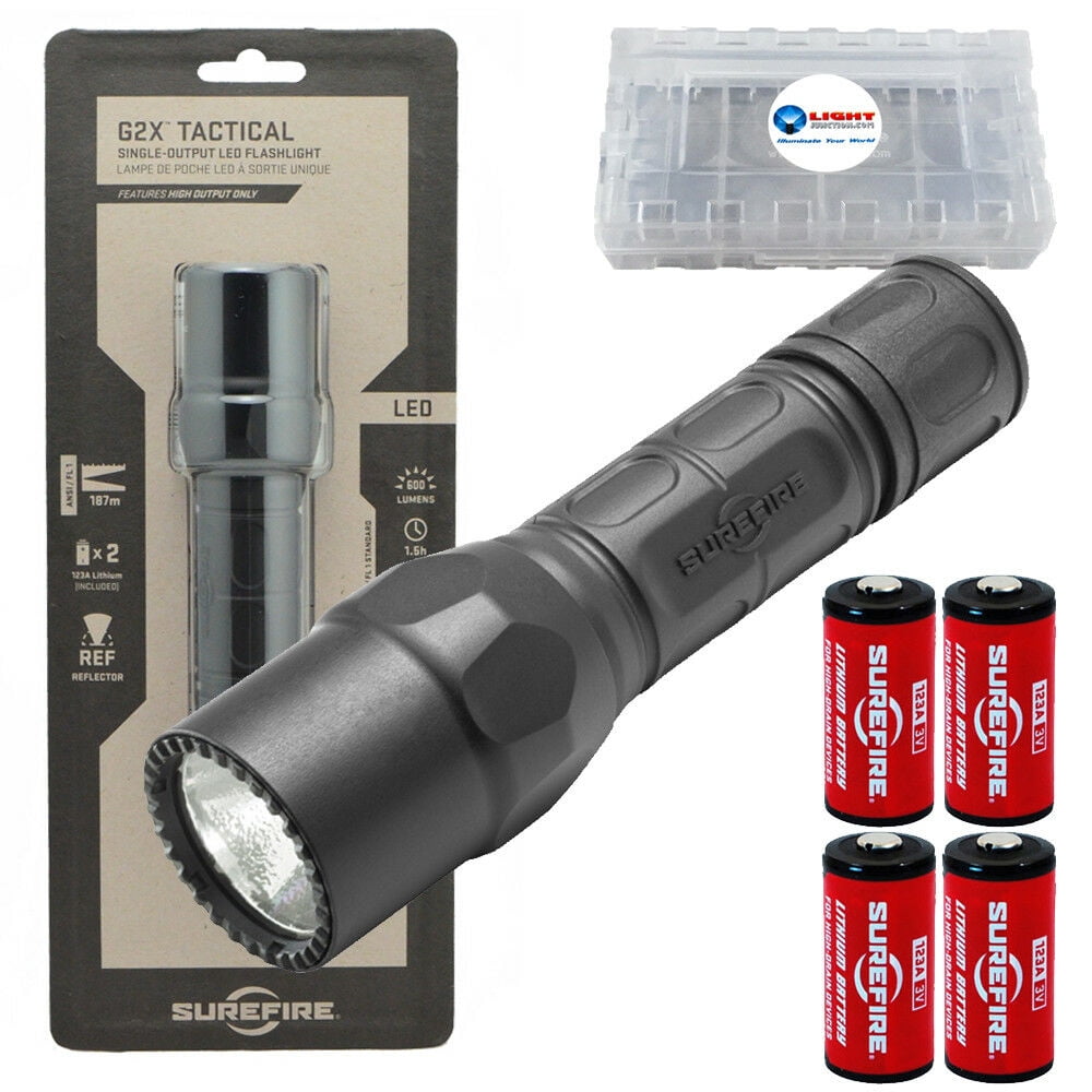 SUREFIRE G2X Tactical Flashlight 600 Lumens w/ Extra 2x SF CR123