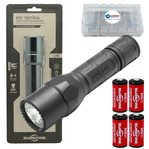 SUREFIRE G2X Tactical Flashlight 600 Lumens w/ Extra 2x SF CR123 & Battery Box