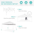 thumbnail image 2 of Best Choice Products 12x12ft Easy Setup Pop Up Canopy w/ 1-Button Setup, Wheeled Case, 4 Weight Bags - White/White, 2 of 8