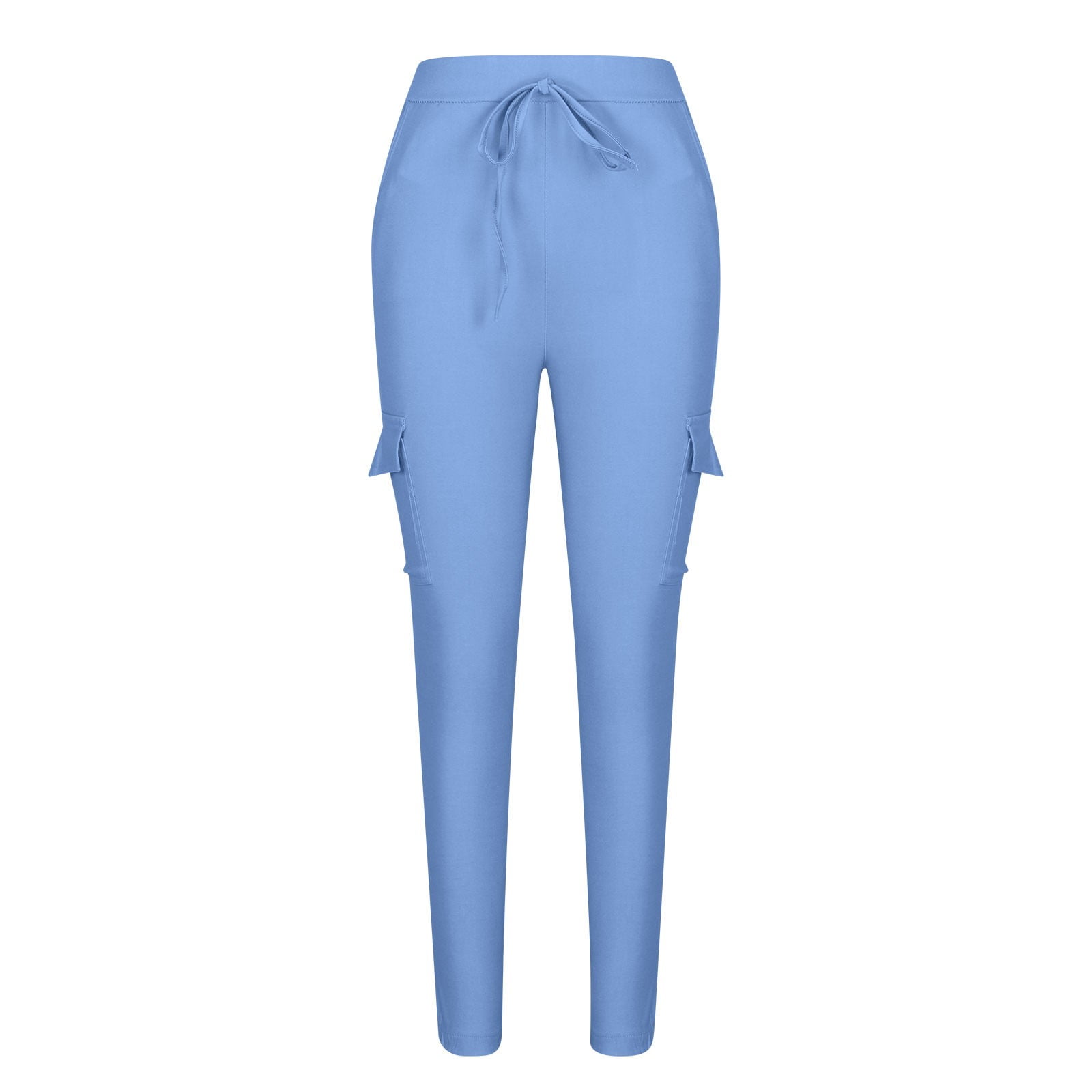 SSAAVKUY Women Deals Womens Cargo Pants Solid Color Lace Loose Multi Pocket Trendy Casual Pants