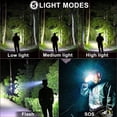 thumbnail image 3 of LED Headlamp USB Rechargeable, Head Lamp XHP70 Super Bright 90000 High Lumen with 5 Modes, Batteries Included, Zoomable, Waterproof Headlight for Camping Hunting Running Fishing Biking, 3 of 7