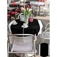 thumbnail image 5 of Outdoor Tablecloth with Umbrella Hole for Patio/Picnic/Party/Camping, Farmhouse Black Waterproof Table Cloth Round Cover Washable, Aesthetic Modern Line Striped (Dia 54"), 5 of 9