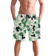 thumbnail image 4 of Dailycode Men's Quick Dry Swim Trunks Beach Shorts Casual Summer Board Shorts with Pockets, Green Camouflage Shapes, 4 of 8