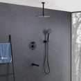 thumbnail image 3 of Kibi Circular Pressure Balanced Ceiling Mounted 3-Function Shower System with Rough In Valve, 3 of 3
