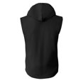 thumbnail image 6 of Men's Sleeveless Hooded Cotton Linen Shirt, Button Down Casual Beach Vest, Lightweight Breathable Summer Vacation Top Black, 6 of 9
