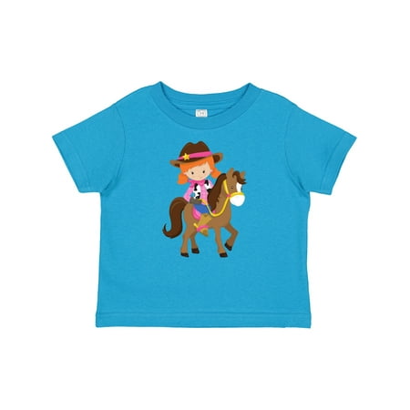 

Inktastic Cowgirl Sheriff Horse Western Orange Hair Gift Baby Girl T-Shirt
