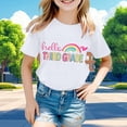 thumbnail image 2 of ibiyuan First Day Of School Shirt Toddler Girl Short Sleeve Clothes Back To School Shirts for Kids T-Shirt Bow Tee Top Trendy Preschool To 5th Grade, 2 of 5