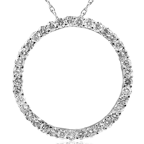 Diamond Encrusted Large Power Crystal Cage Necklace 14 KT White Gold