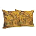 thumbnail image 6 of Ambesonne Scenery Throw Pillow Cover 2 Pack, Fall Pale Maple Trees, 24", Orange Brown, 6 of 6